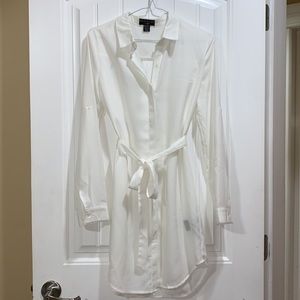 White shirt top/dress with removal waist tie